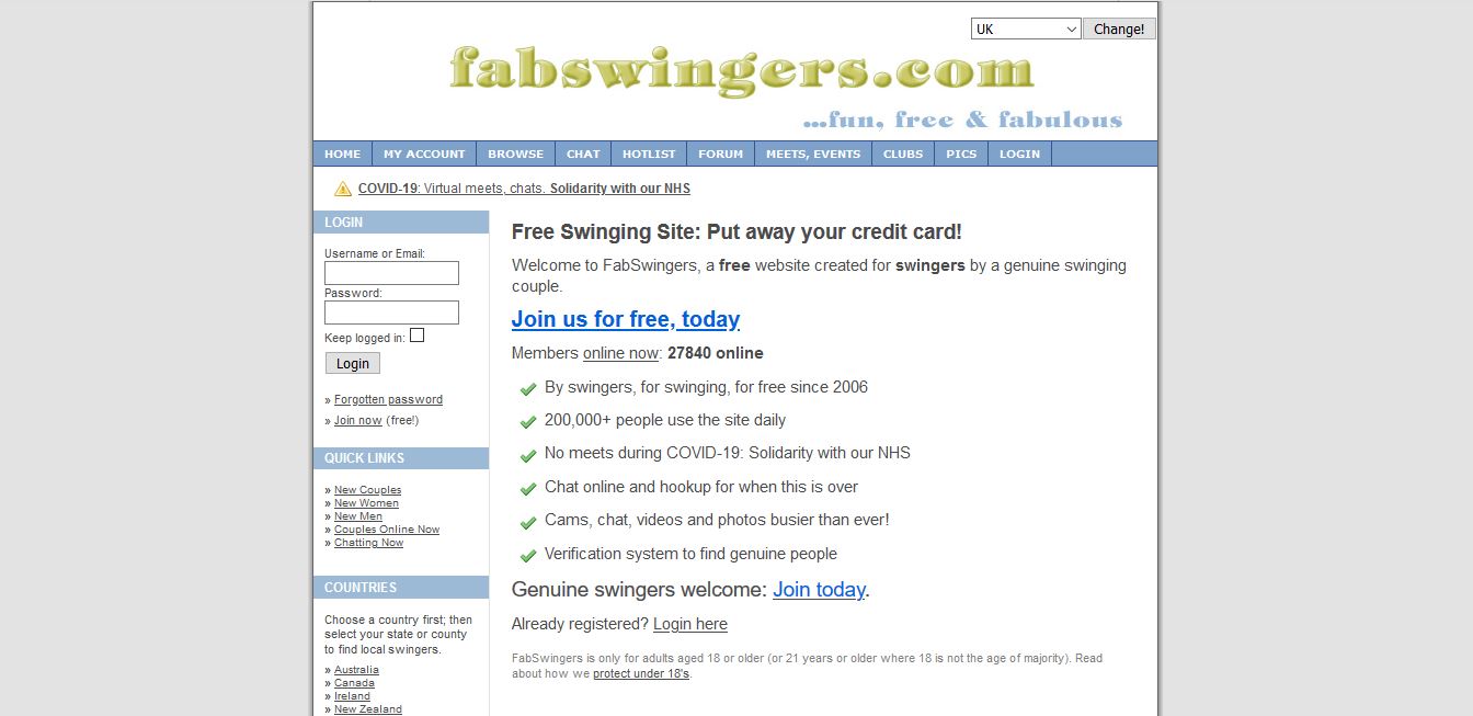 free adult swinger websites